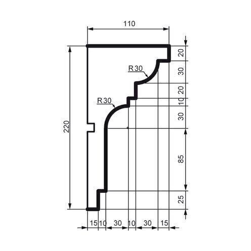 Cornișă pentru exterior, KC 125, 22cm x 11cm x 200cm [2]