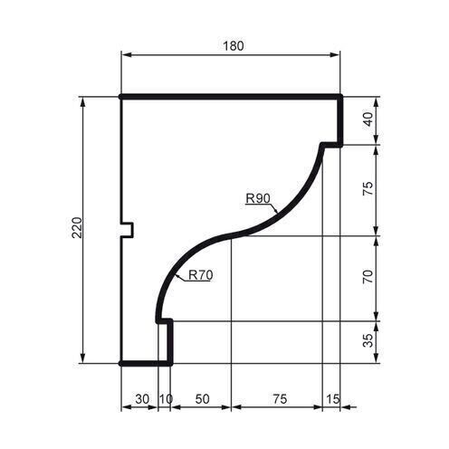 Cornișă pentru exterior, KC 126, 22cm x 18cm x 200cm [2]