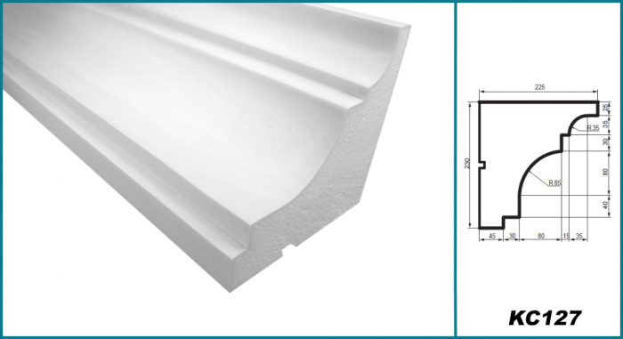 Cornișă pentru exterior, KC 127, 23cm x 22.5cm x 200cm [5]