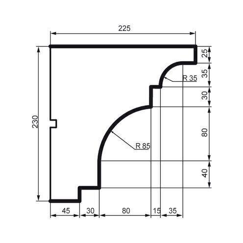 Cornișă pentru exterior, KC 127, 23cm x 22.5cm x 200cm [2]