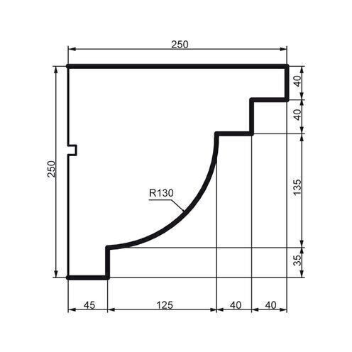Cornișă pentru exterior, KC 130, 25cm x 25cm x 200cm [2]