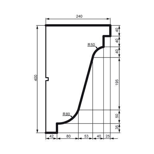 Cornișă pentru exterior, KC 134, 40cm x 24cm x 200cm [2]