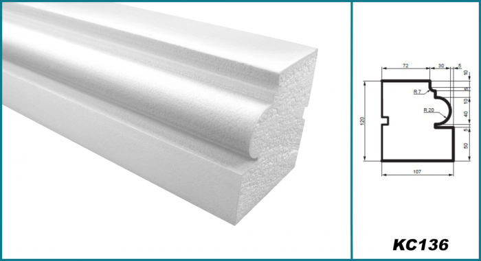 Cornișă pentru exterior, KC 136, 12cm x 10.7cm x 200cm [4]