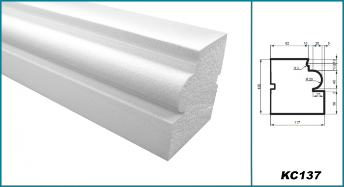 Cornișă pentru exterior, KC 137, 12cm x 11.7cm x 200cm [3]