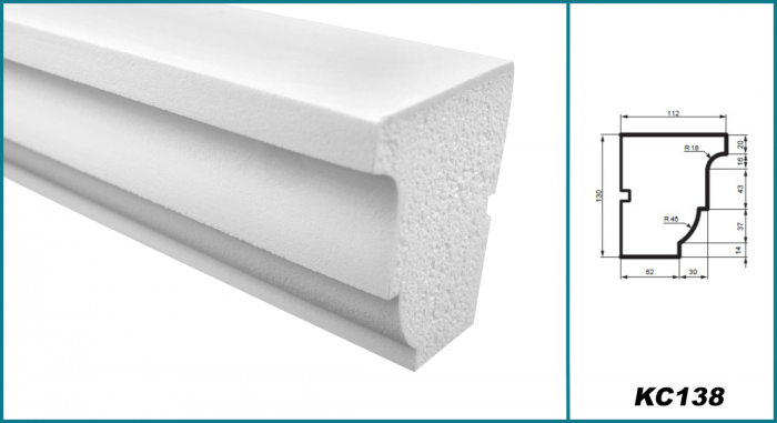 Cornișă pentru exterior, KC 138, 13cm x 11.2cm x 200cm [4]