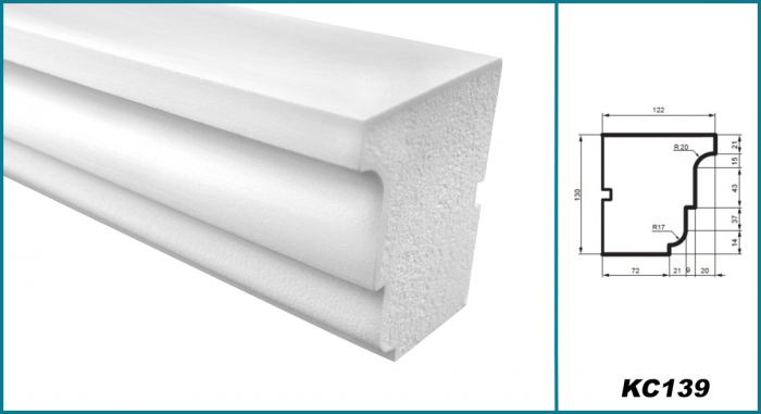 Cornișă pentru exterior, KC 139, 13cm x 12.2cm x 200cm [4]