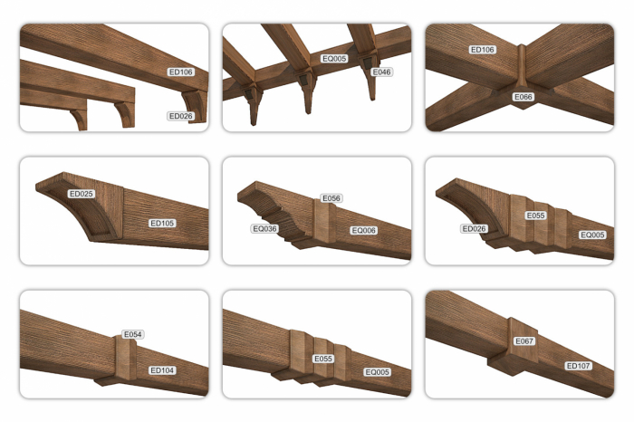 Grindă decorativă rustică EQ 004  alb clasic 19cmх17cm [9]