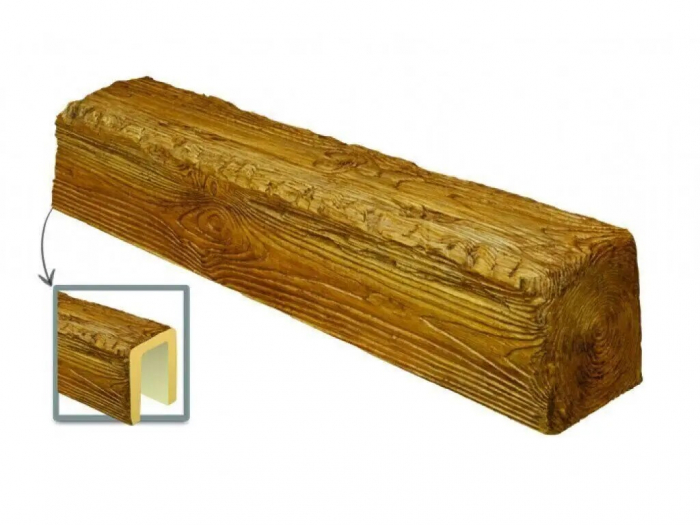 Grindă decorativă rustică EQ 006  stejar clasic deschis 12cmх12cm [2]