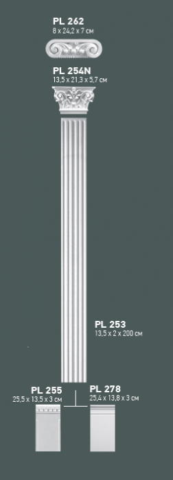 Pilastru din poliuretan.Grand Decor, PL 253, 13.5cmx2cmx200cm [2]