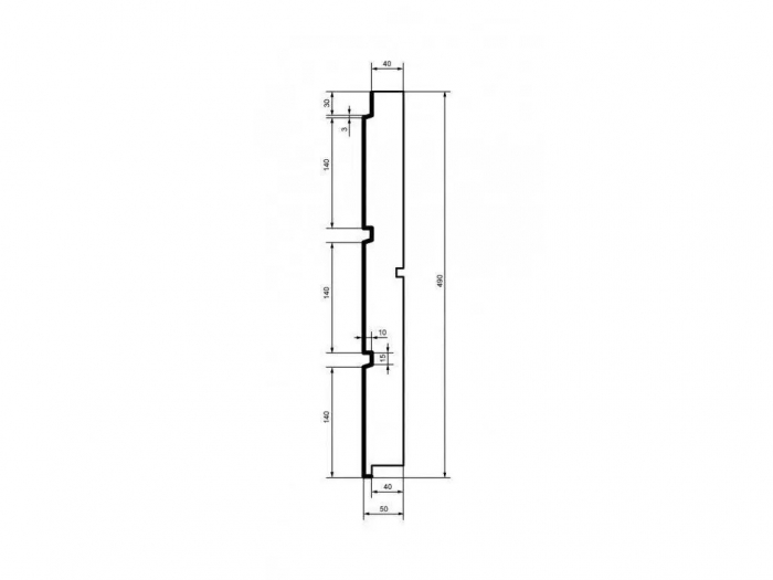 Placa de fuga, HC101-50, 49cm x 5cm x 200cm [2]