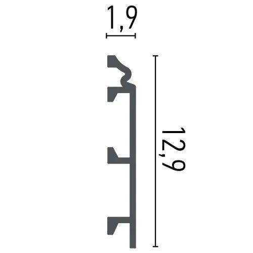 Plinta  decorativa, din HDP, HCR 509, 12.9cmx1.9cmx200cm [2]