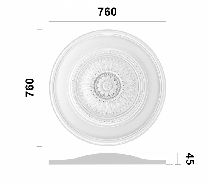 Rozeta din poliuretan, Grand Decor, R 108 , diametru =76cm [2]