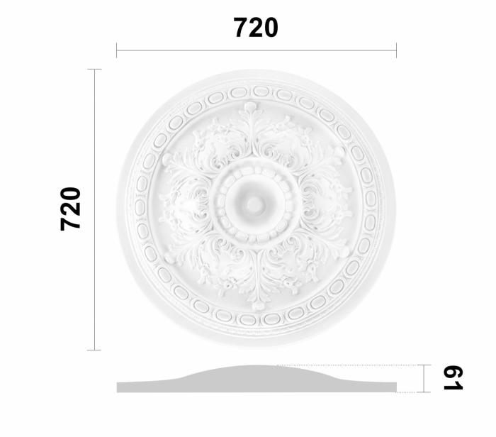 Rozeta din poliuretan, Grand Decor, R 124 , diametru =72cm [3]