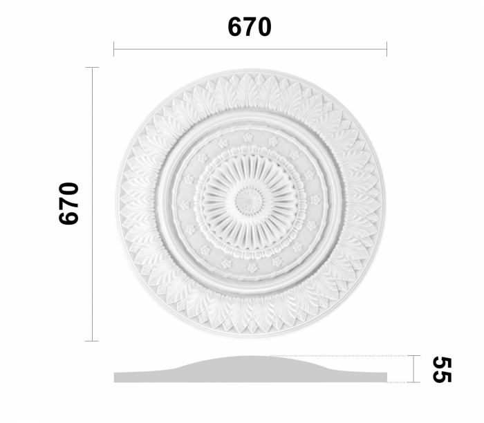 Rozeta din poliuretan, Grand Decor, R 137, diametru =67cm [2]