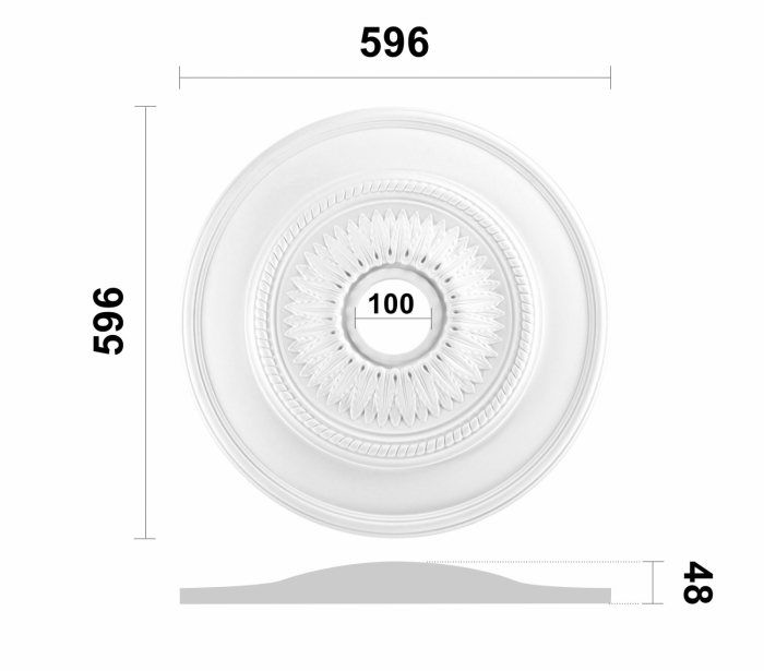 Rozeta din poliuretan, Grand Decor, R 139, diametru =59.6cm [2]