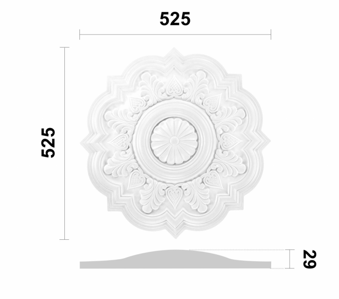Rozeta din poliuretan, Grand Decor, R 145 , diametru =52.5cm [2]