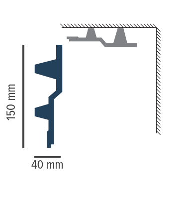 Scafa luminoasa - brau din poliuretan,Tesori F, KF707, 17.9cmx4.5cmx200cm [2]