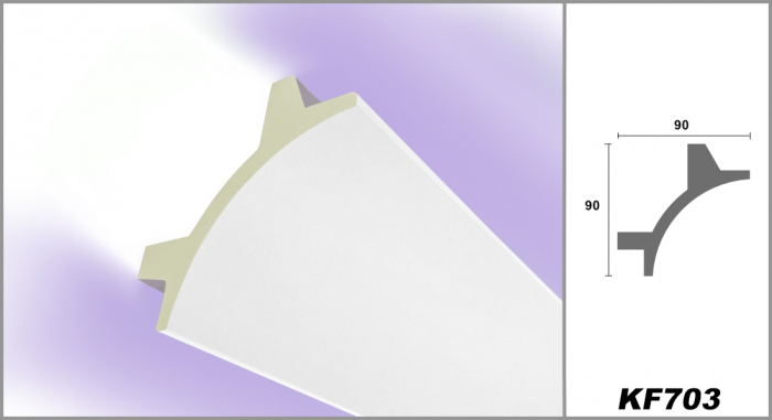 Scafa luminoasa - cornisa din poliuretan,Tesori F, KF 703, 9cmx9cmx200cm [4]