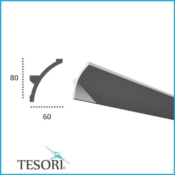 Scafa luminoasa - cornisa din poliuretan,Tesori F, KF702, 8 cmx6cmx200cm [2]