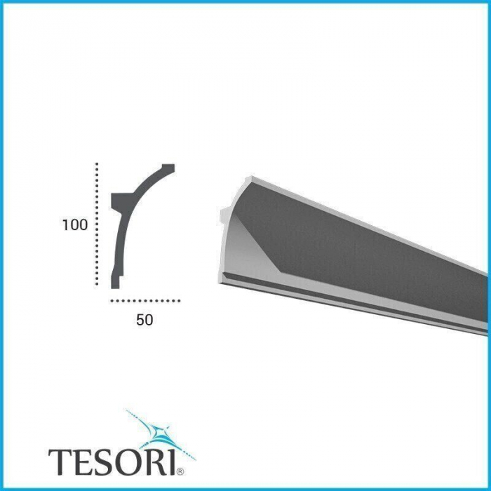 Scafa luminoasa - cornisa din poliuretan,Tesori F, KF704, 10cmx5cmx200cm [2]