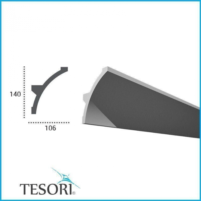 Scafa luminoasa - cornisa din poliuretan,Tesori F, KF708, 14cmx10.6cmx200cm [2]