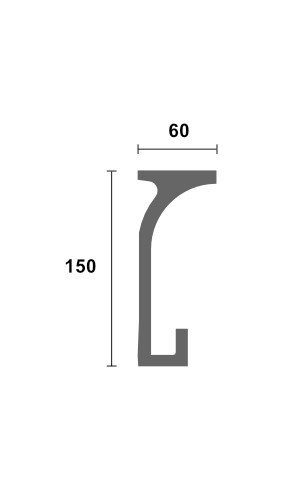 Scafa luminoasa - cornisa masca galerie perdea , din poliuretan,Tesori F, KF803, 15cmx6cmx200cm [2]