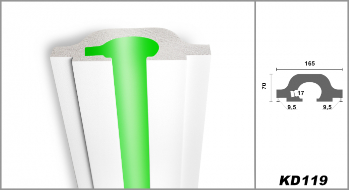 Scafa luminoasa - Tesori D, incastrata in tavan KD 119  16.5cm x7cm x115cm [5]