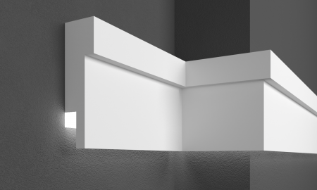 Scafe luminoase-profile pentru iluminare indirecta cu LED-exterior - Brau de exterior, MC 305 LED,14cmxx4.5cmx 200cm