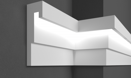 Scafe luminoase-profile pentru iluminare indirecta cu LED-exterior - Brau de exterior, MC 308 LED, 20cm x6.5cm x 200cm