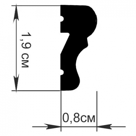 Brau  decorativ, din HDP, HCR 523,  1.9cmx0.8cmx200cm [2]
