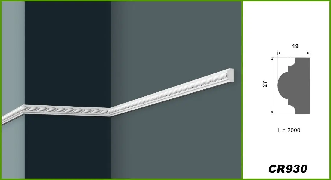 Brau din poliuretan, Grand Decor CR 930, 2.5cmx1.6cmx200cm [1]