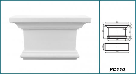 Capitel/baza pentru pilastru, PC 110, 22cmx 36cm x 10.2cm [1]