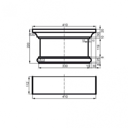 Capitel/baza pentru pilastru, PC 111, 41cmx 22cm x 11.2cm [2]