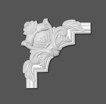 Pentru decorari si amenajari interioare - Coltar pentru brau decorativ, din HDP, HCR 518-2, 26.5cmx26.5cm