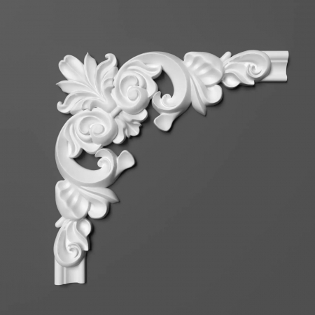 Profile din HDP ( polimeri cu inalta densitate) - Coltar pentru brau decorativ, din HDP, HCR 522-2, 25cmx25cm