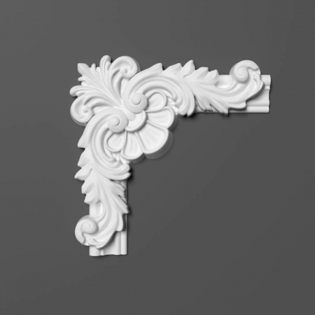 Profile din HDP ( polimeri cu inalta densitate) - Coltar pentru brau decorativ, din HDP, HCR 524-3, 26.8cmx26.8cm