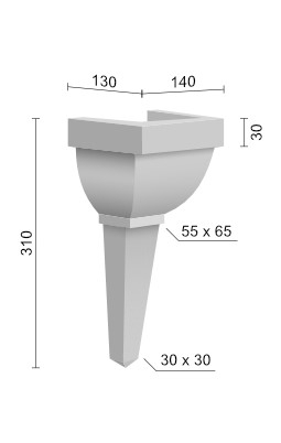 Console si elemente conectare - Consolă decorativă E 046 14cmх13cm - culoare rosu clasic