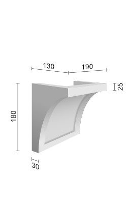 Grinzi decorative din poliuretan - Consolă decorativă rustică EQ 025 19cmх13cm - culoare gri