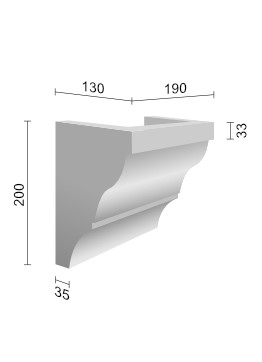 Grinzi decorative din poliuretan - Consolă decorativă rustică EQ 035 19cmх13cm - culoare gri