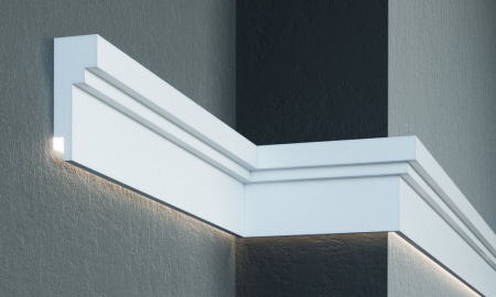 Scafe luminoase-profile pentru iluminare indirecta cu LED-exterior - Cornișă de exterior, KC 303 LED, 8cm x 21cm x 200cm