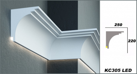 Cornișă de exterior, KC 305 LED, 25cm x 22cm x 200cm [4]