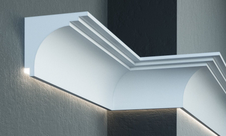 Scafe luminoase-profile pentru iluminare indirecta cu LED-exterior - Cornișă de exterior, KC 305 LED, 25cm x 22cm x 200cm