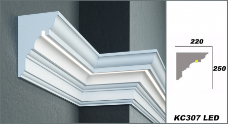 Cornișă de exterior, KC 307 LED, 22cm x 25cm x 200cm [4]
