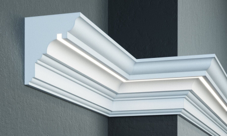 Scafe luminoase-profile pentru iluminare indirecta cu LED-exterior - Cornișă de exterior, KC 307 LED, 22cm x 25cm x 200cm