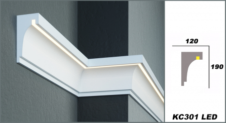 Cornișă de exterior, KC301 LED, 12cm x 19cm x 200cm [3]