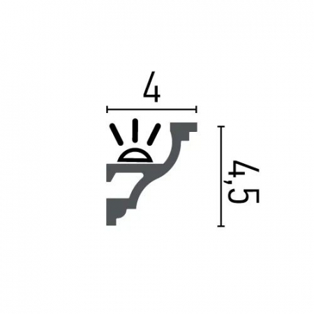 Cornisa decorativa din HDP, KH 905, 4.5cmx4cmx200cm [2]