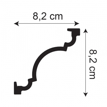 Cornisa decorativa din HDP, KH 911, 8.2cmx8.2cmx200cm [2]