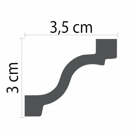 Cornisa decorativa din HDP, KH 913, 3cmx3.5cmx200cm [2]