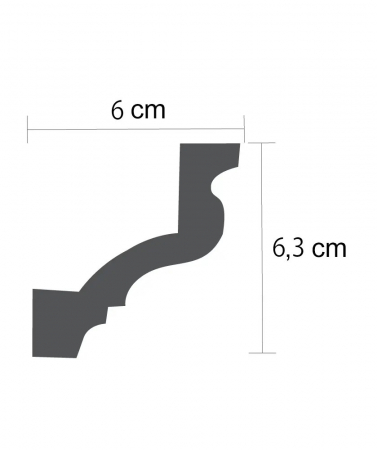 Cornisa din poliuretan,Grand Decor, P 834, 6.3cmx6cmx200cm [5]