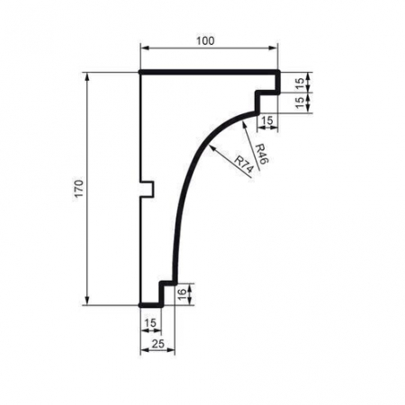 Cornișă pentru exterior, KC 101, 17cm x 10cm x 200cm [1]